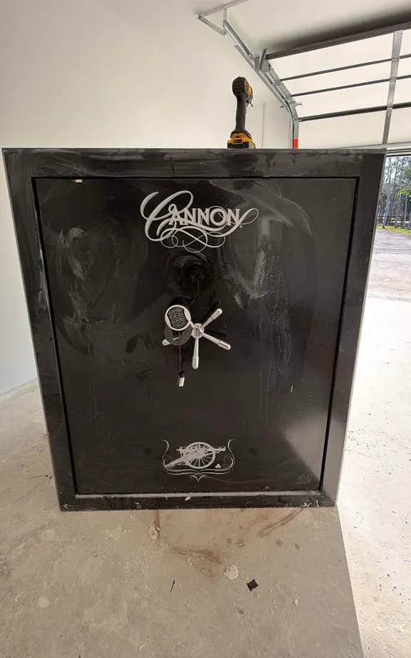 Cannon gun safe with electronic keypad during a lockout service call