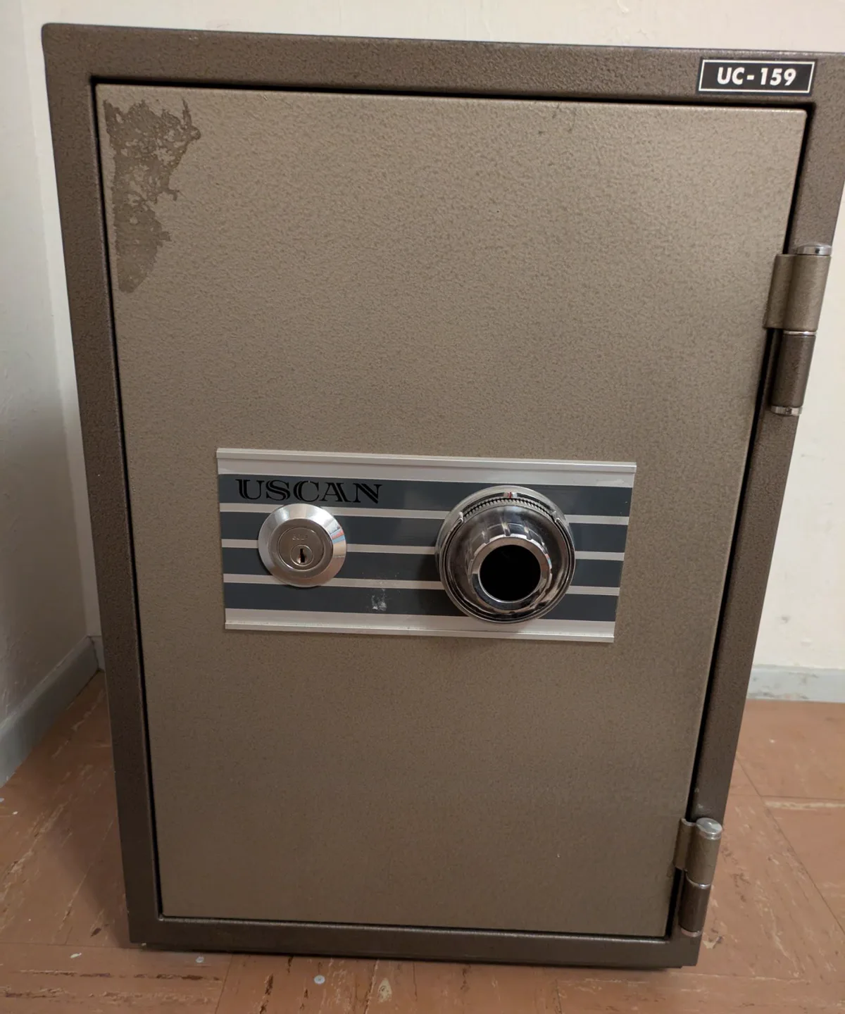 USCAN fire safe with the door open during a service visit